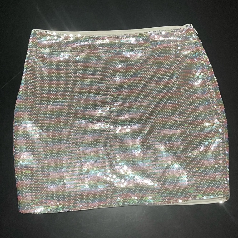 NWT Urban Outfitters Rainbow Sequin Mini Skirt Size Small
